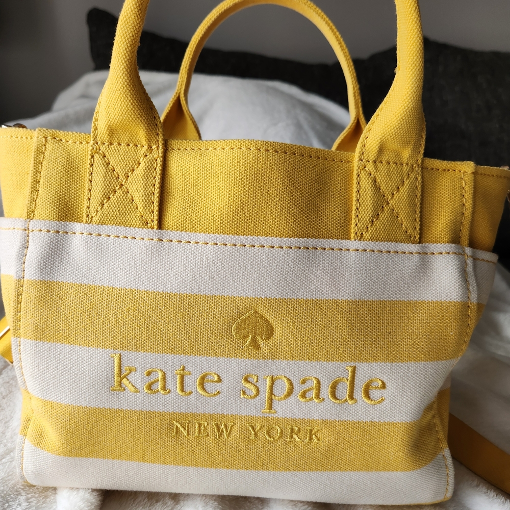 Kate Spade Sunny Yellow and White Tote